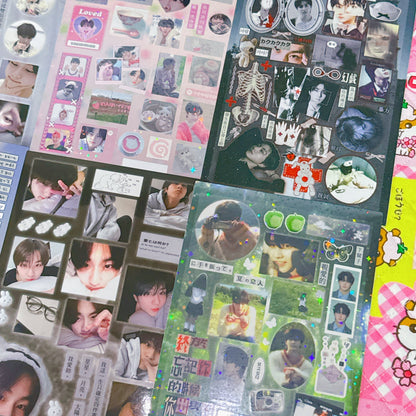 ♡ K-pop Sticker Sheet Pack 6pcs