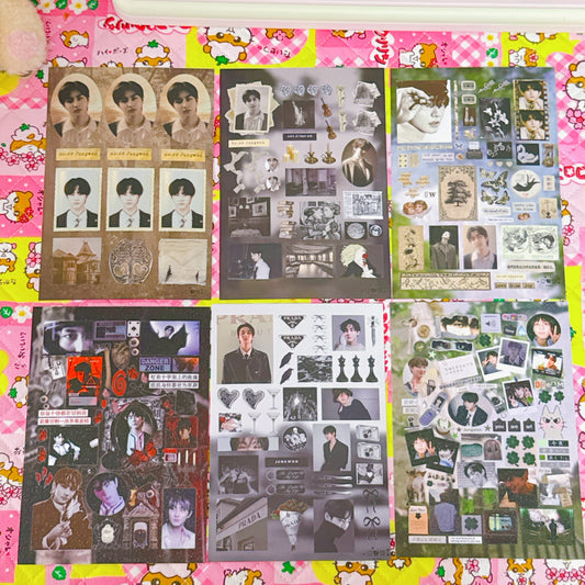♡ K-pop Sticker Sheet Pack 6pcs
