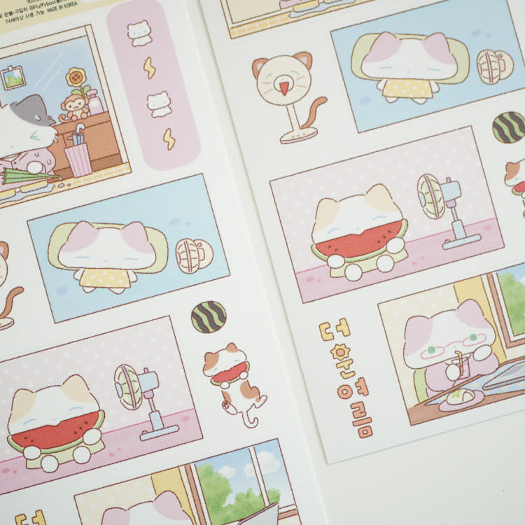 fluffyboo - summer cat sheet sticker