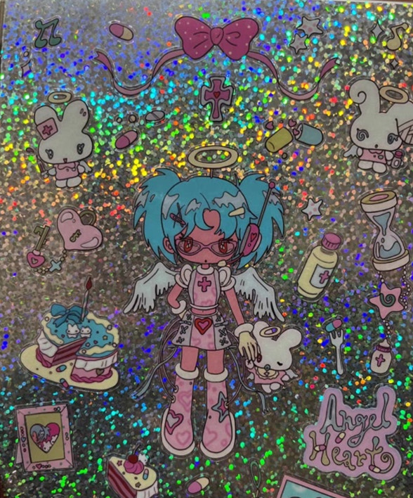 Sunonebird x Tiantian com angel heart sticker