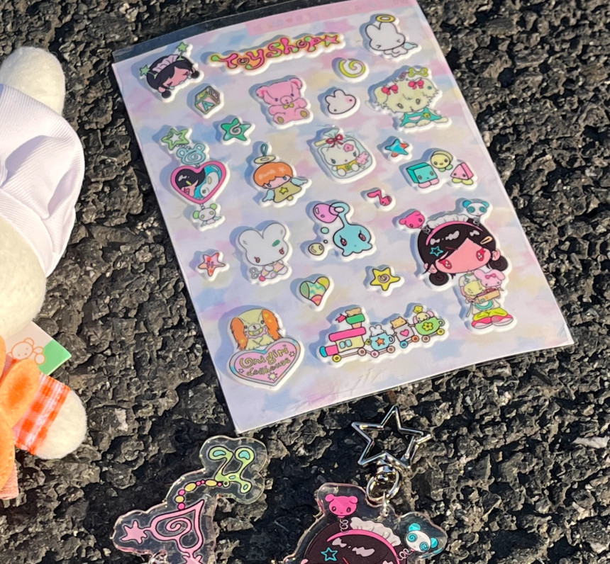 Sunonebird x Onigiri toy shop epoxy sticker