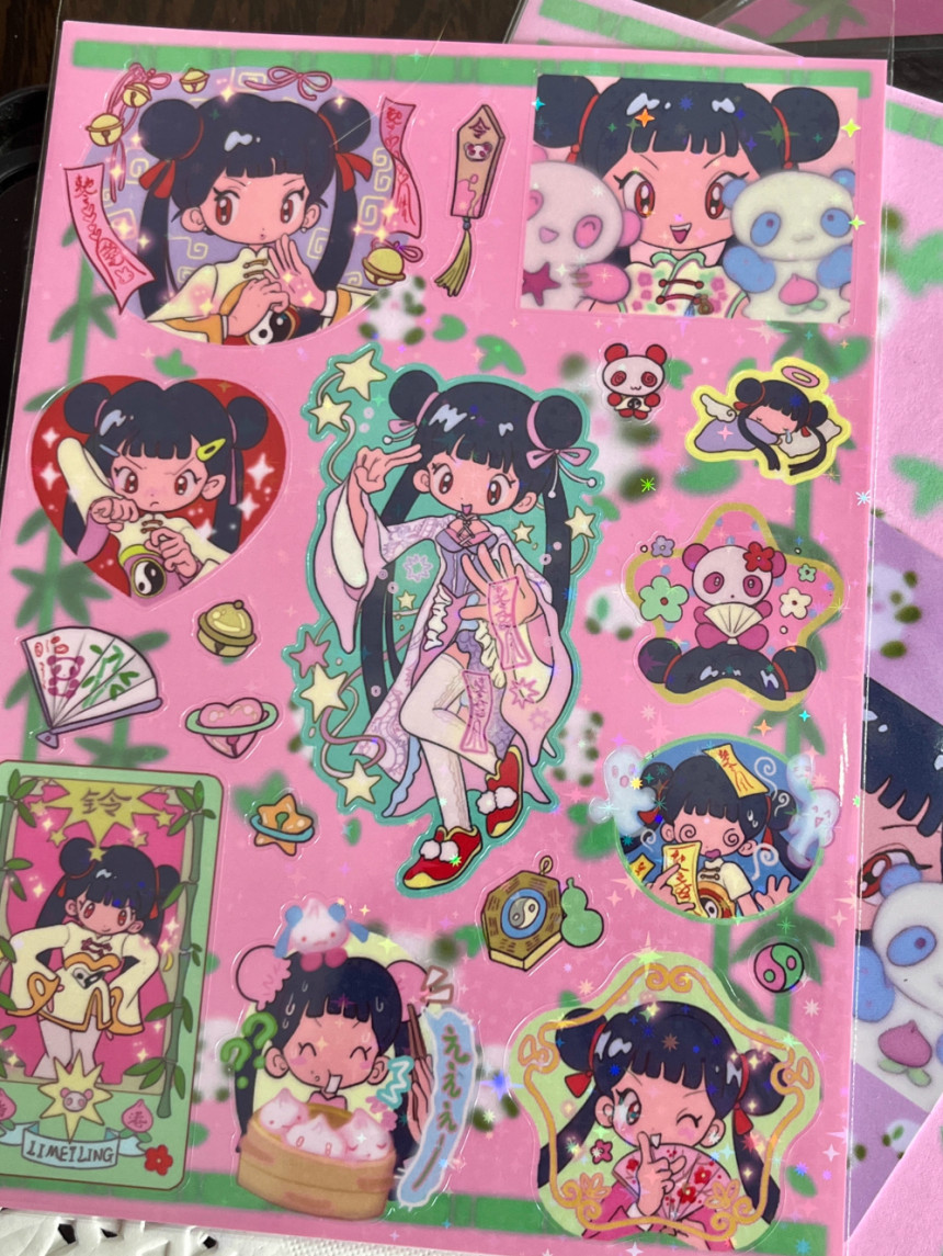 Sunonebird x Tiantian com panda girl sticker