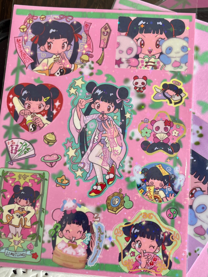 Sunonebird x Tiantian com panda girl sticker