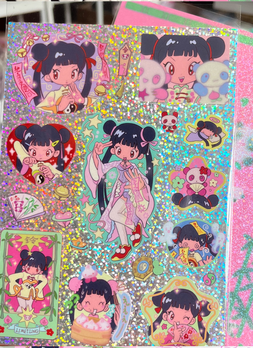 Sunonebird x Tiantian com panda girl sticker