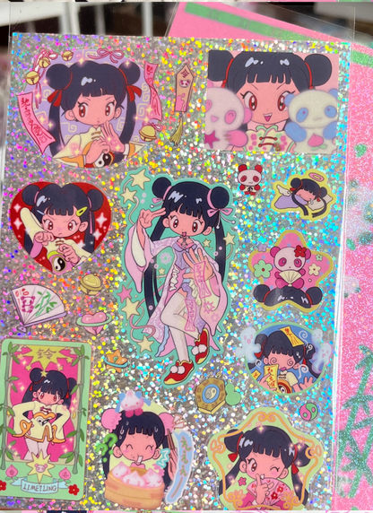 Sunonebird x Tiantian com panda girl sticker
