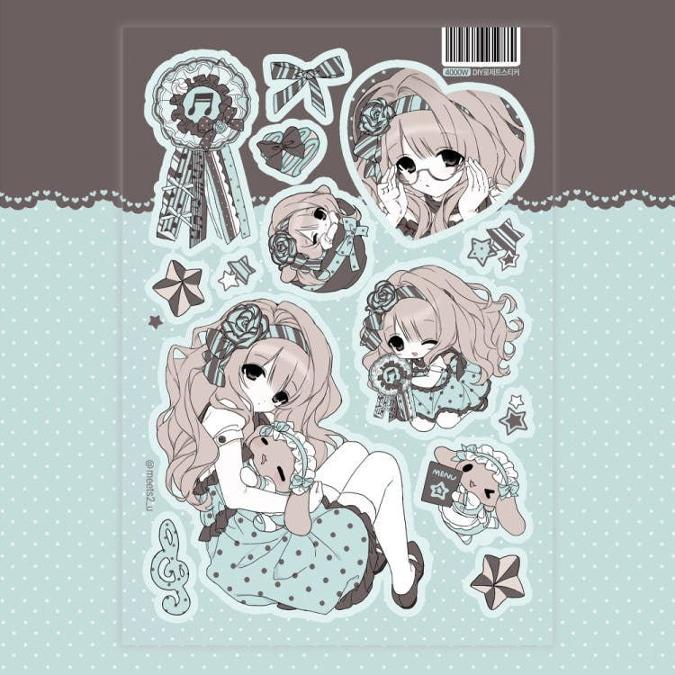 meetsu - DIY rosette mint sticker