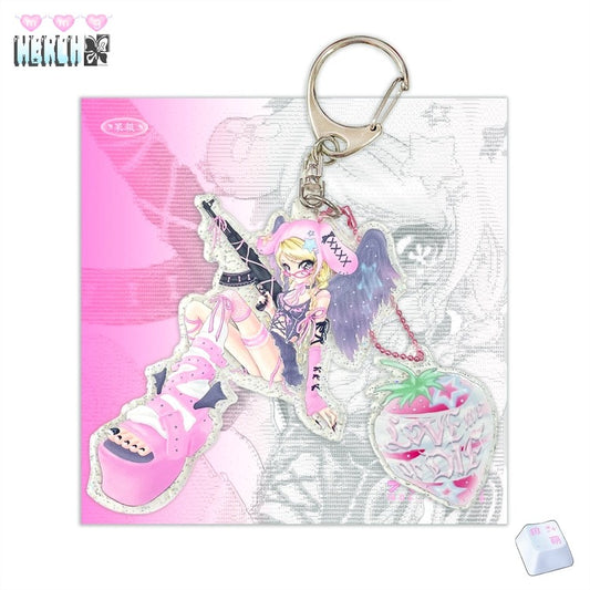moe magmag - LOVE ME or die glitter acrylic keyring set