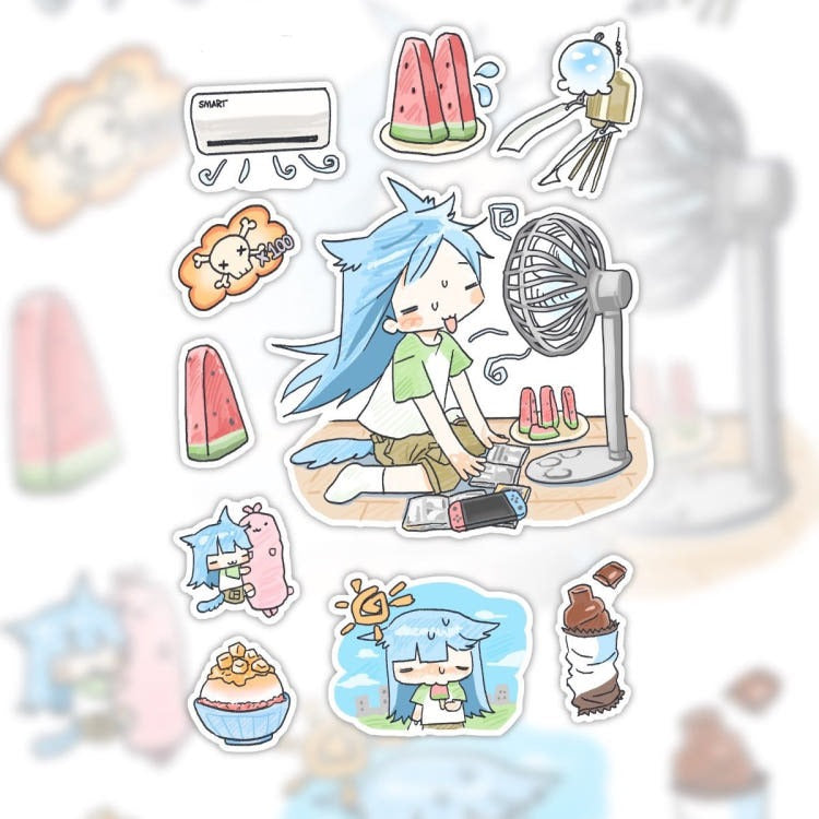 cute pink club - happy summer break sticker sheet