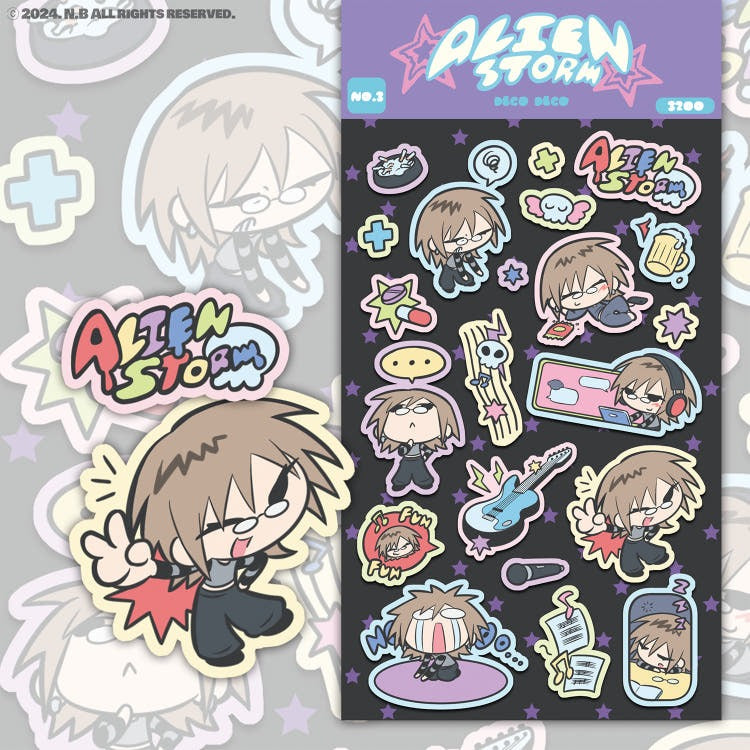 alien storm - no.3 sheet sticker