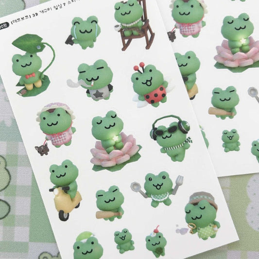 dekho bokho - 3D frog daily 7 sticker