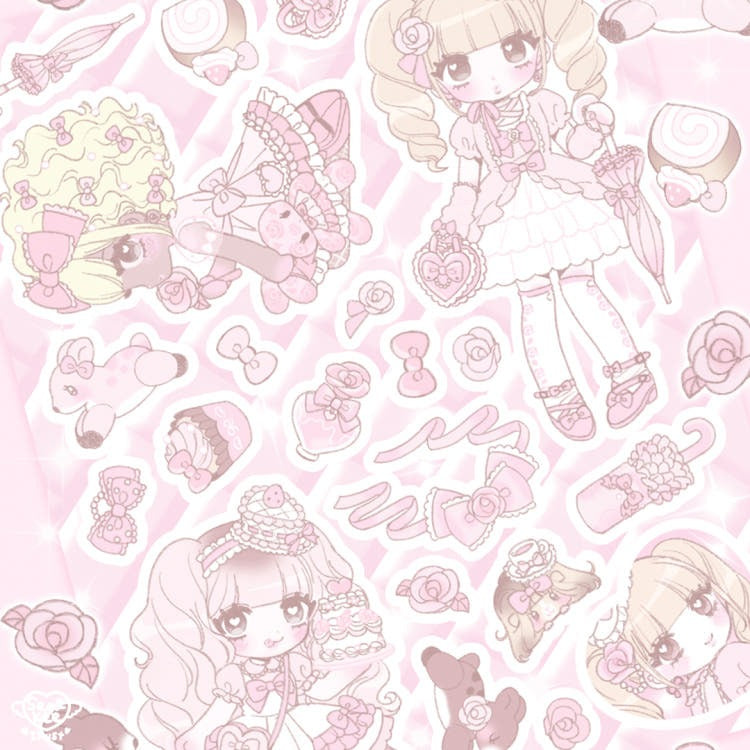 Seolkee Illust - pink princess sticker