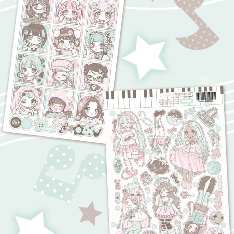 Seolkee Illust - mint glitter sticker