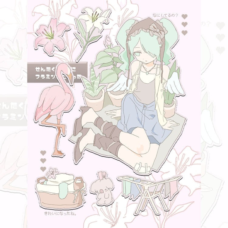 Yurica - Flamingo Laundry Sticker