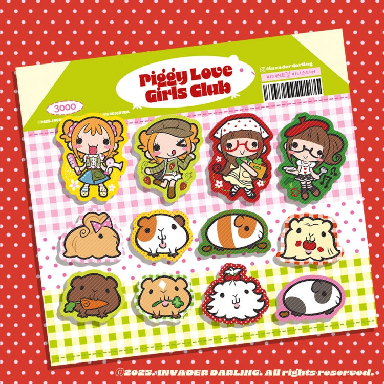 invader darling - love girl mini sticker