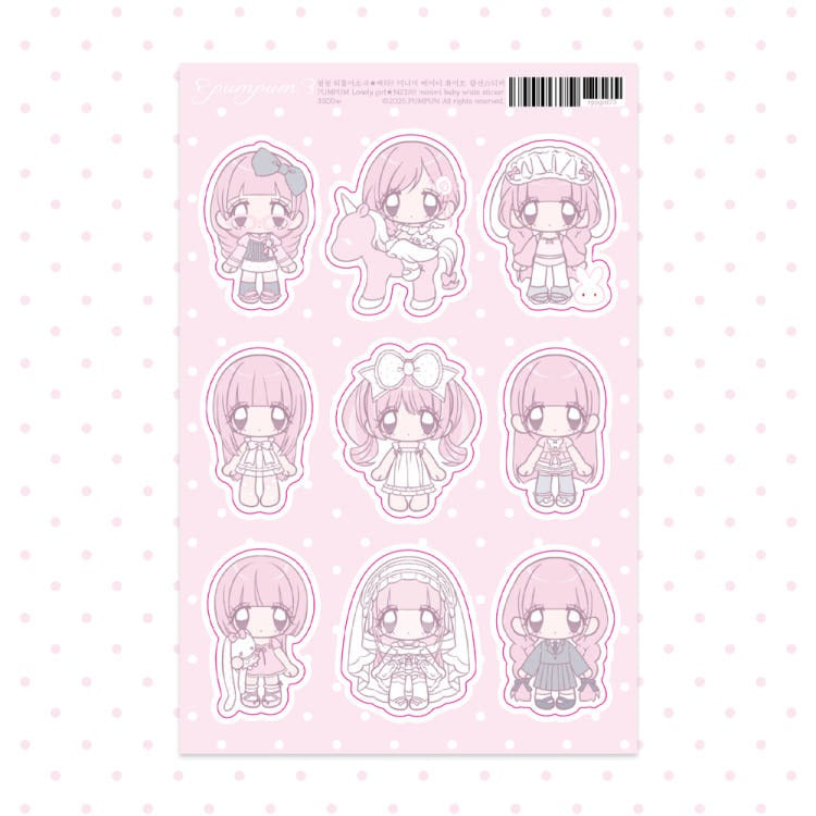 pumpum - meta mini me baby white sticker