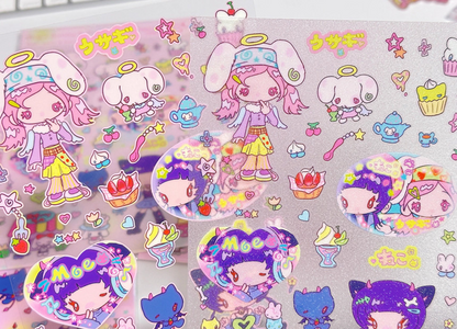 Sunonebird x Hello smile bunnies kitty sticker