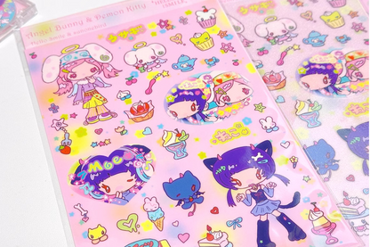Sunonebird x Hello smile bunnies kitty sticker