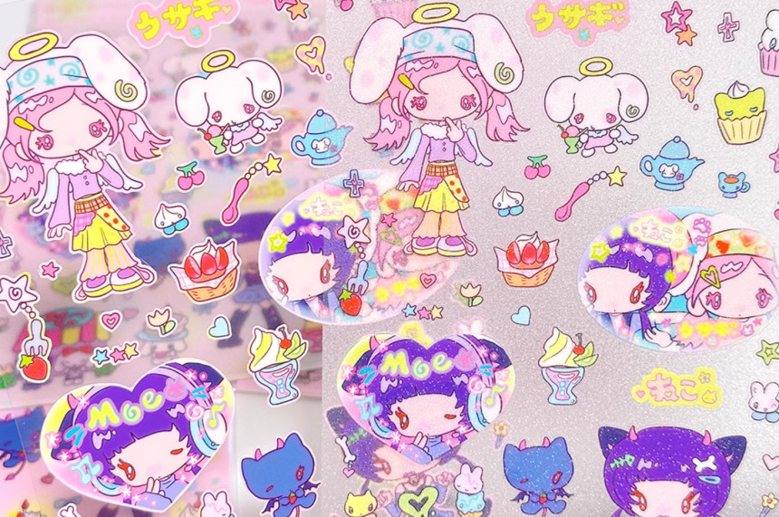 Sunonebird x Hello smile bunnies kitty sticker