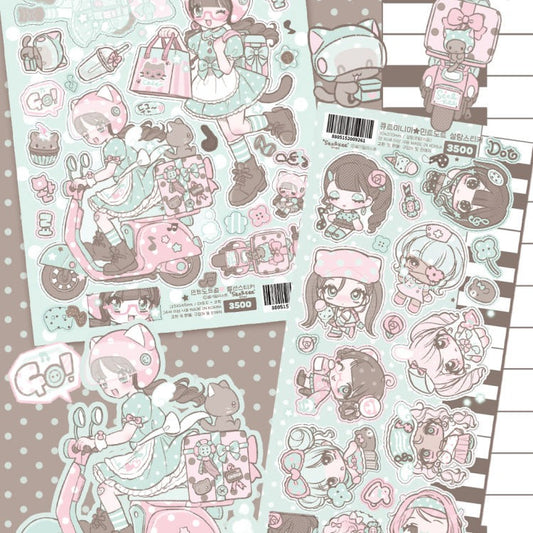 Seolkee Illust - mint dot glitter sticker