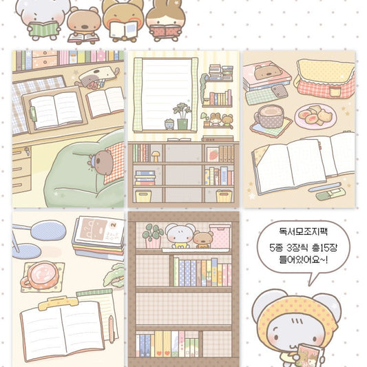 Quokka Kkoala - reading Memo Sheet Sticker Pack