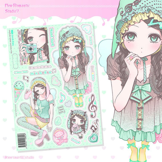 New romantic studio - mint girl sticker seet