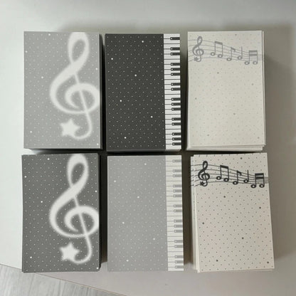 the glint of - Black and white Music note mojoji memo sheet sticker
