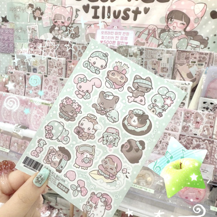 Seolkee Illust - dot animals sticker