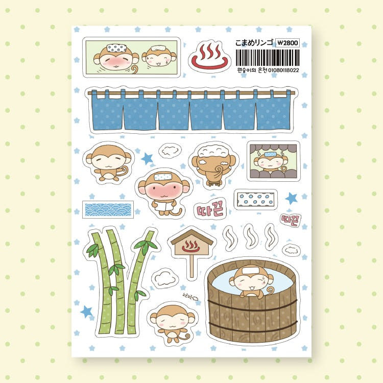 comameringo - monkey hot spring sheet sticker