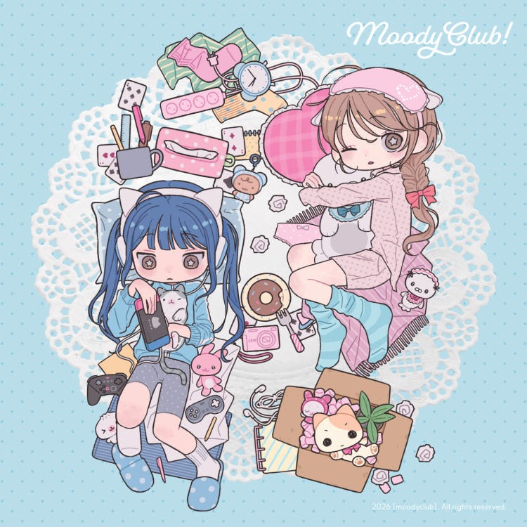 moodyclub - winter sticker 2 blue
