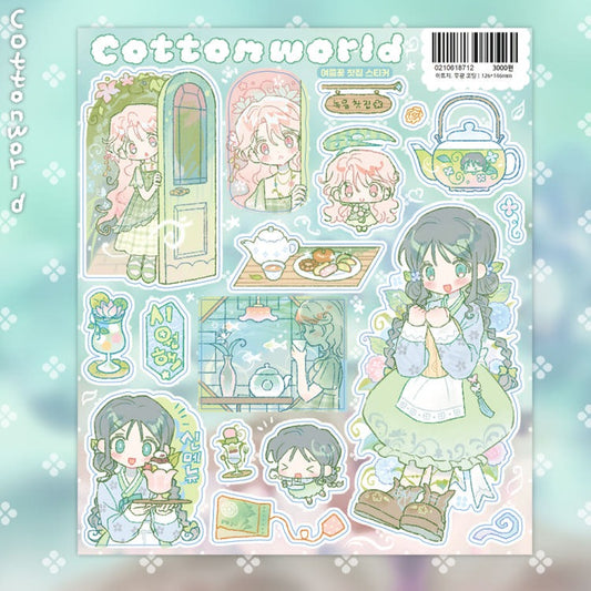 cotton world - summer tea house sticker