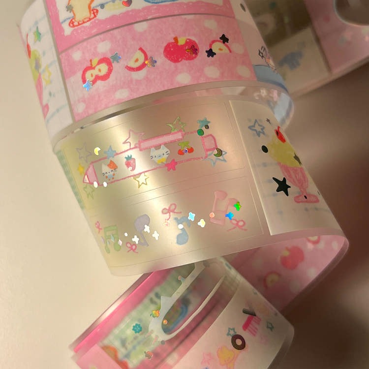 Berddi - Cute Memo Piece Hologram Silver Kiss Cut Sticker