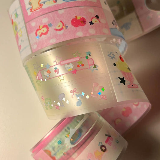 Berddi - Cute Memo Piece Hologram Silver Kiss Cut Sticker