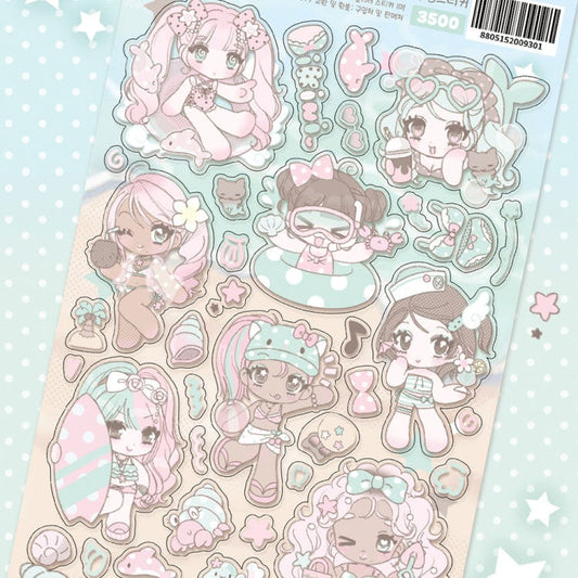 Seolkee Illust - dot bikini girls sticker
