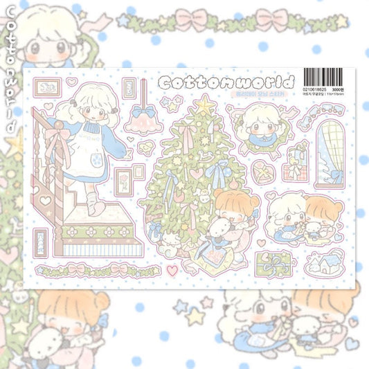 cotton world - holiday morning sticker