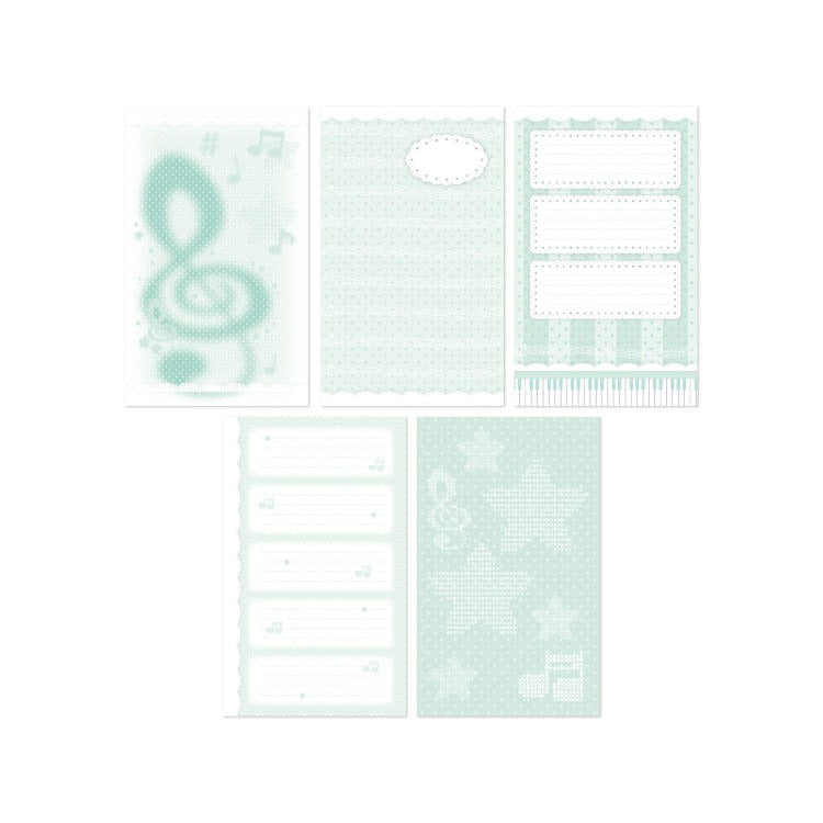 Nevertheless - music note lace mint memo sheet sticker