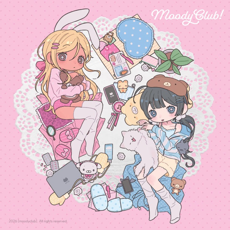 moodyclub - winter sticker 1 pink
