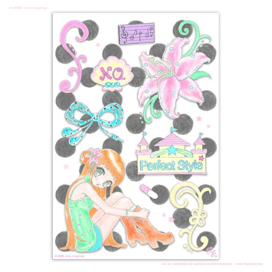 moe magmag - Pink lily girl sticker