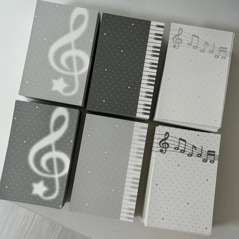 the glint of - Black and white Music note mojoji memo sheet sticker