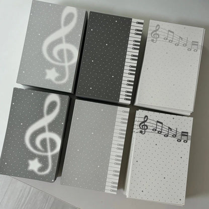 the glint of - Black and white Music note mojoji memo sheet sticker