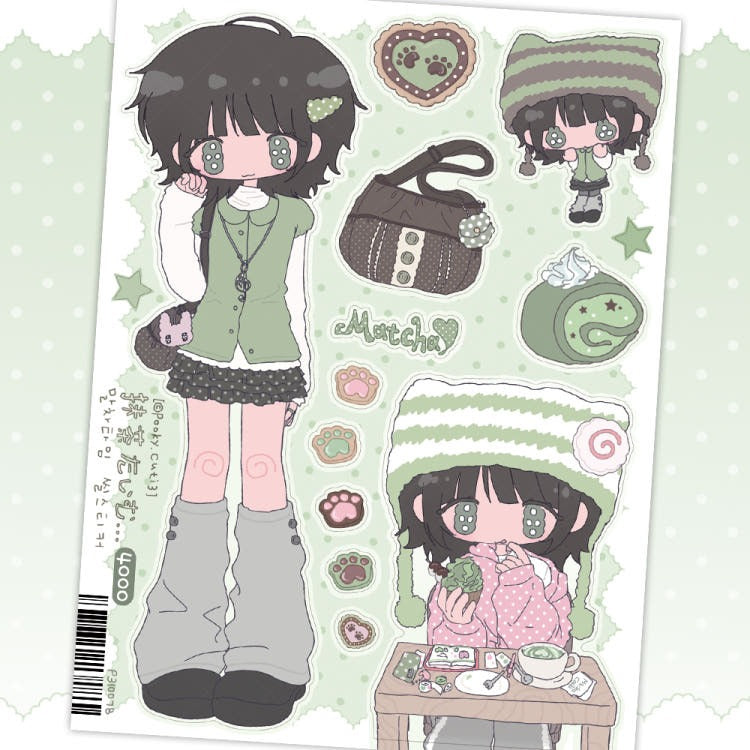 Pooky Cuti3 - matcha time Sticker