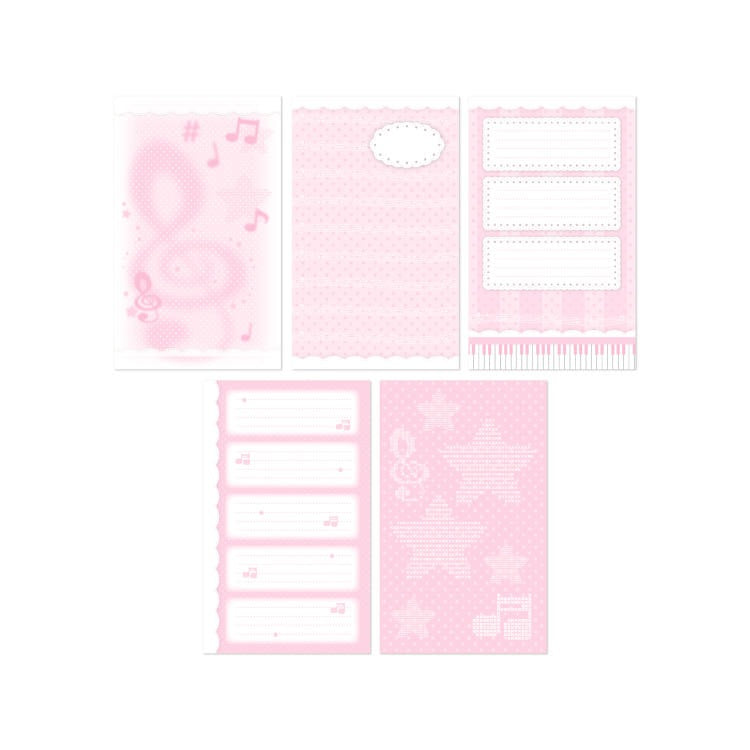 Nevertheless - music note lace pink  memo sheet sticker