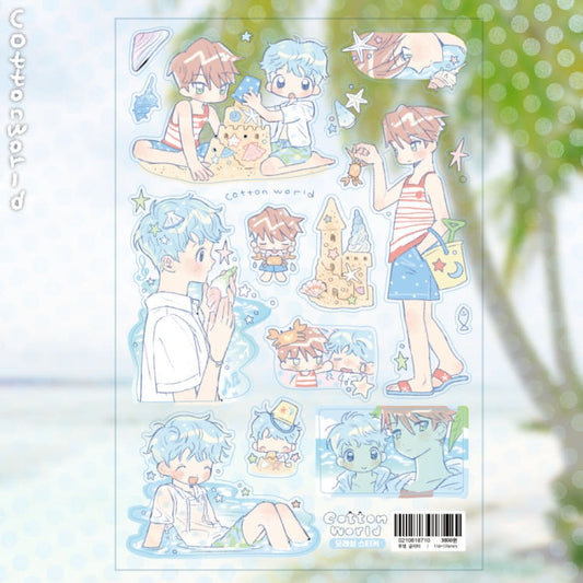 cotton world - sandcastle sticker