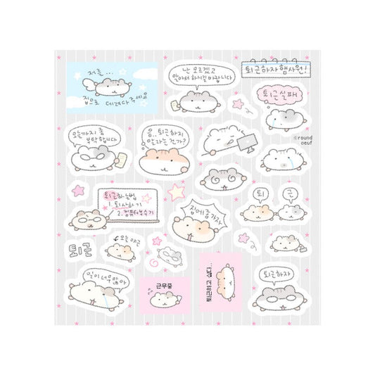 roundoeuf - let's clock out sheet sticker