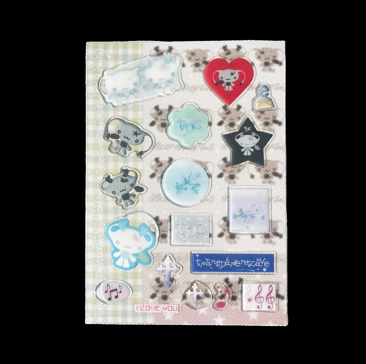 alldollscode - transparent cave x 3d glitter sticker