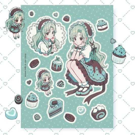 DOR - mint choco cake sheet sticker