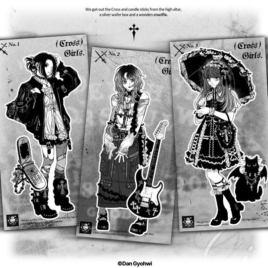 Gyohwi - cross girl Die Cut Sticker (3 Types)