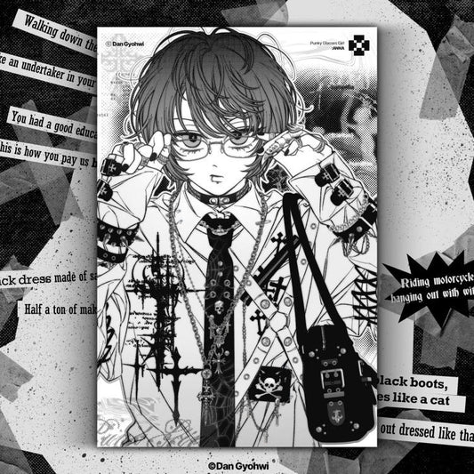 Gyohwi - Punky glasses girl psotcard