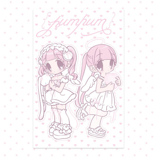 pumpum - meta twin angel die cut sticker