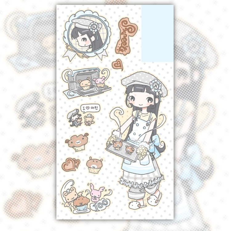 cute pink club - sweet bread sticker sheet