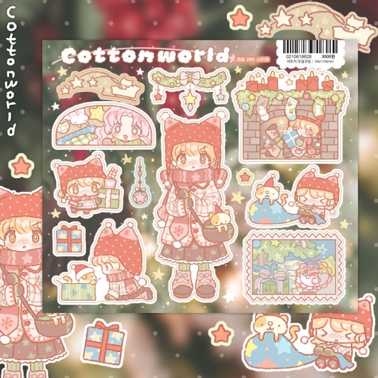 cotton world - santa sticker